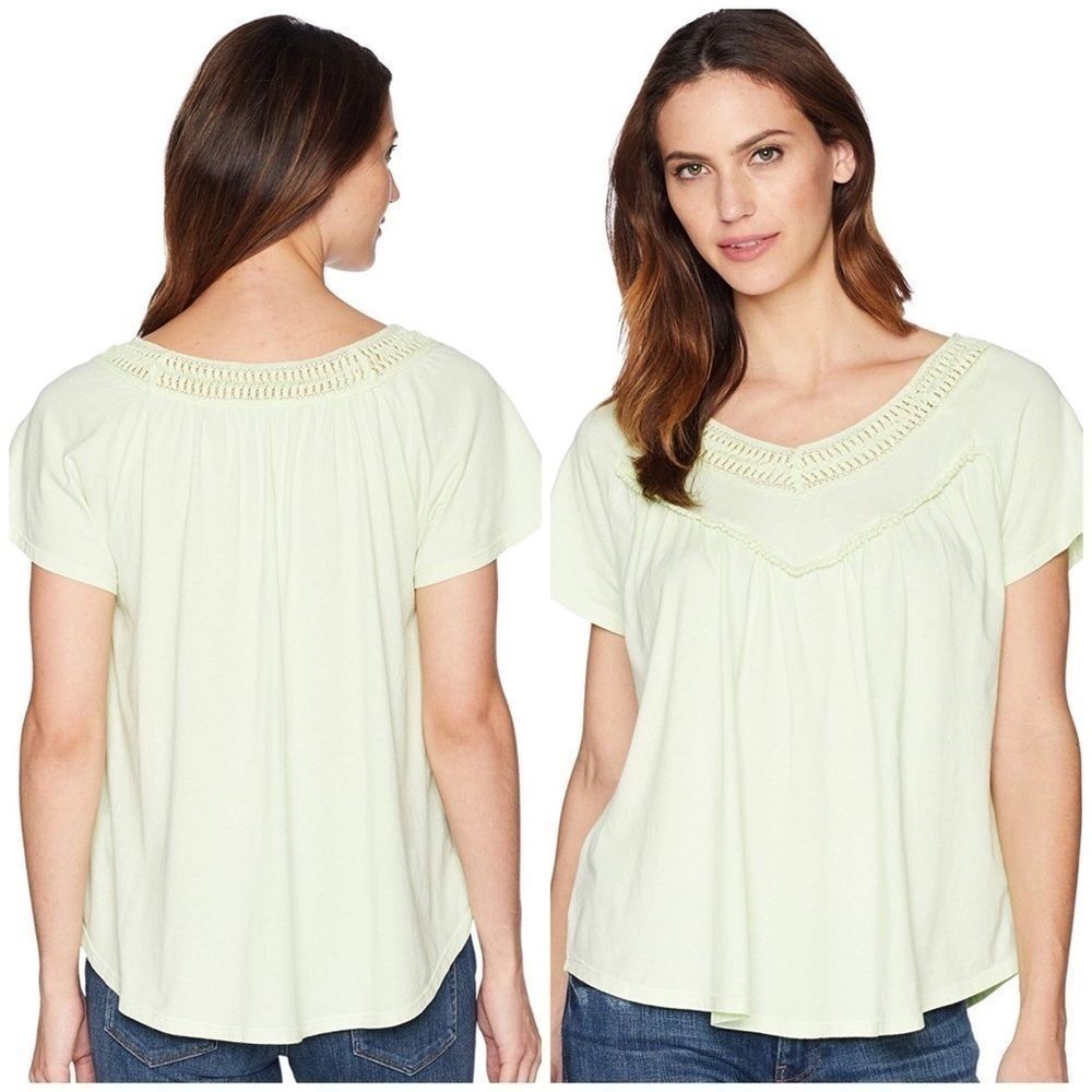 Mod-O-Doc Supreme Jersey Crochet Trim Tee Small